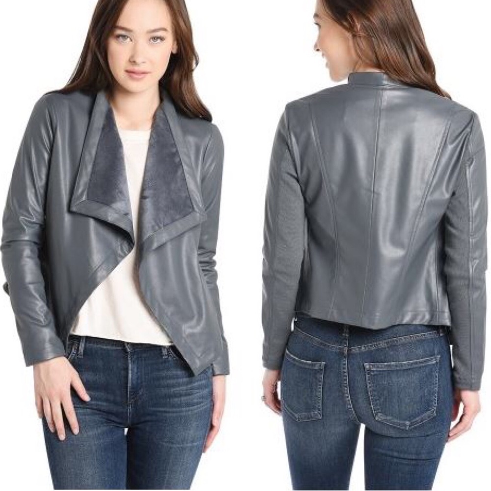 🌟NWT BBDAKOTA Gray Gracelyn Faux Leather Jacket